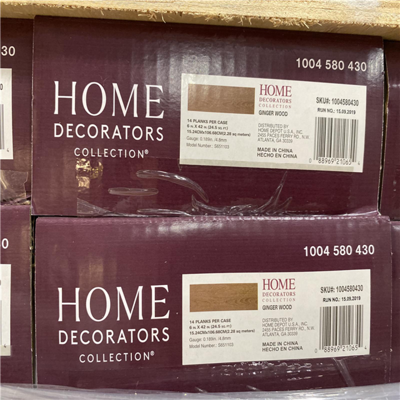 DALLAS LOCATION - Home Decorators Collection Ginger Wood 6 in. W x 42 in. L Luxury Vinyl Plank Flooring (24.5 sq. ft. / case) - (90 UNITS)