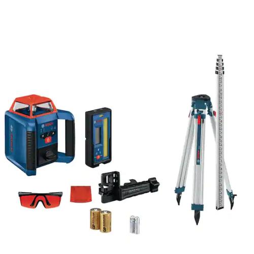 NEW! - Bosch REVOLVE 2000 ft. Horizontal Rotary Laser Self Leveling Complete Kit with Manual Dual Slope