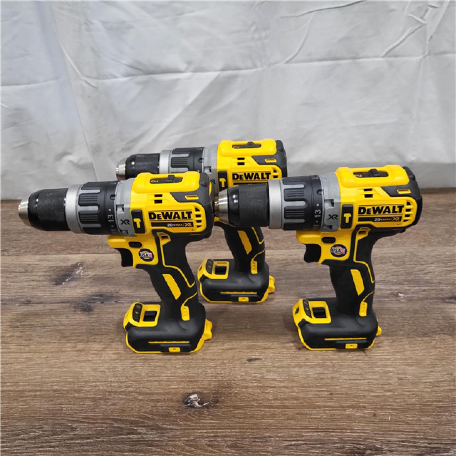 GOOD Dewalt 20-Volt MAX XR with Tool Connect Cordless Brushless 1/2 in. Hammer Drill/Driver (Tool-Only) ( LOTE FOR 3)