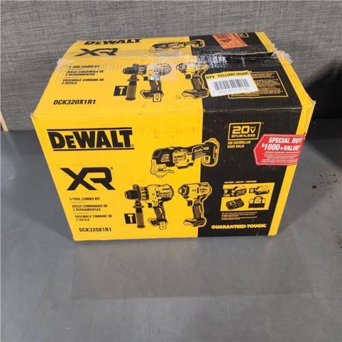 HOUSTON LOCATION - AS-IS DEWALT 20-Volt Lithium-Ion Cordless 3-Tool Combo Kit with FLEXVOLT 9 Ah and 20V 6 Ah Batteries and Charger