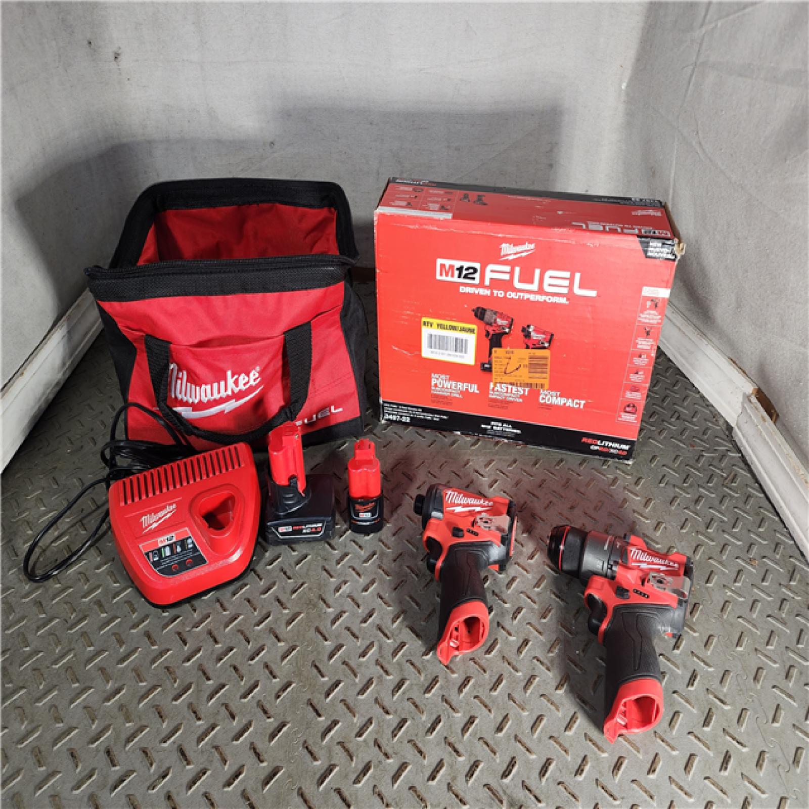 HOUSTON LOCATION - AS-IS (APPEARS LIKE NEW) Milwaukee 3497-22 12V Brushless Hammer Drill and Impact Driver Combo Kit