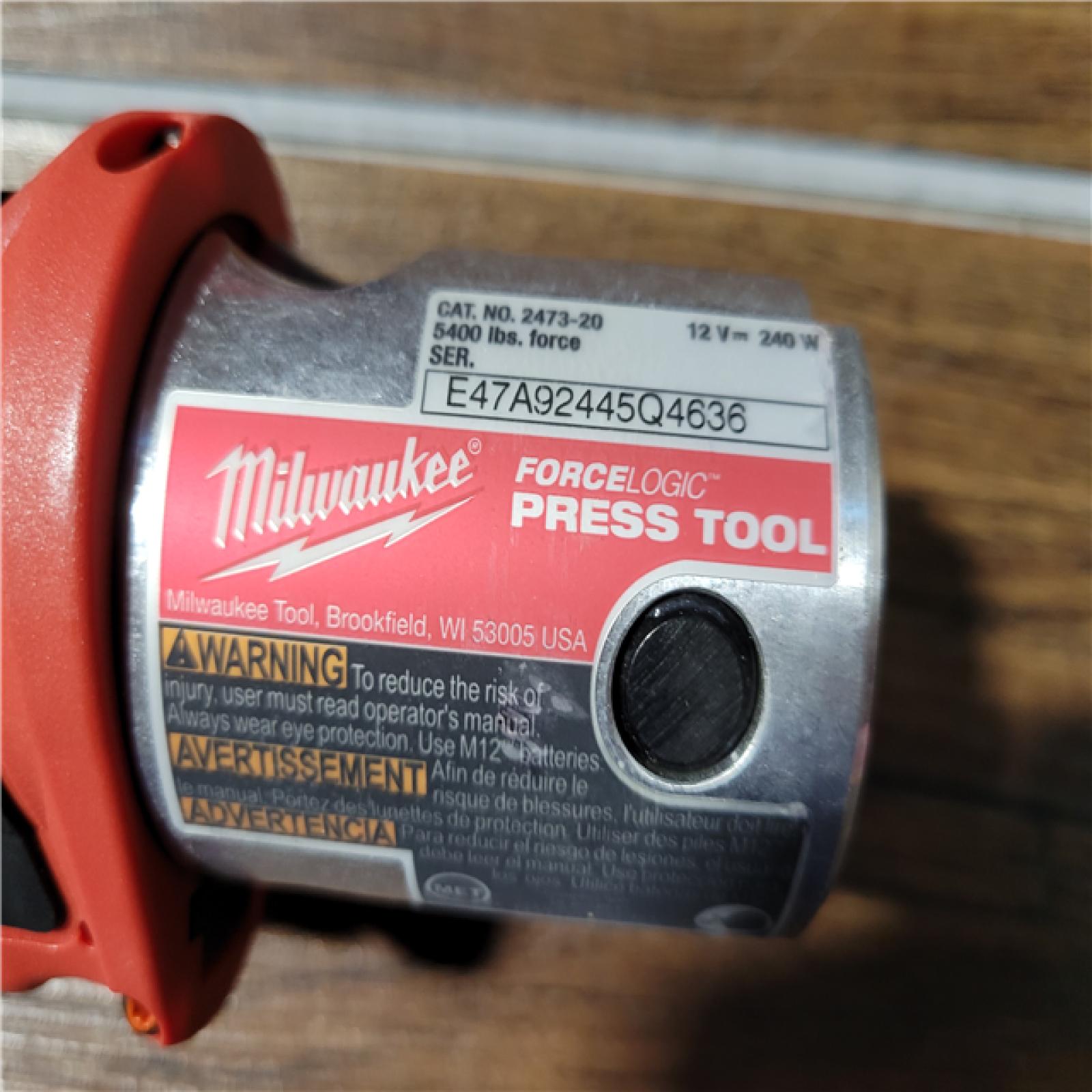 CALIFORNIA AS-IS MILWAUKEE M12 FORCE LOGIC PRESS TOOL 1/2-1 KIT