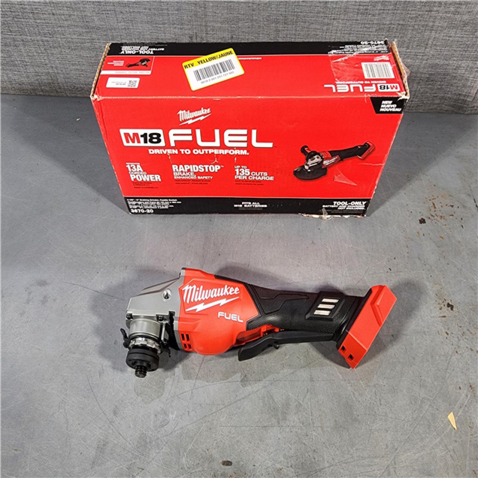 HOUSTON LOCATION - AS-IS (APPEARS LIKE NEW) Milwaukee M18 FUEL 4-1/2-6 Braking Grinder, Paddle Switch (TOOL ONLY)