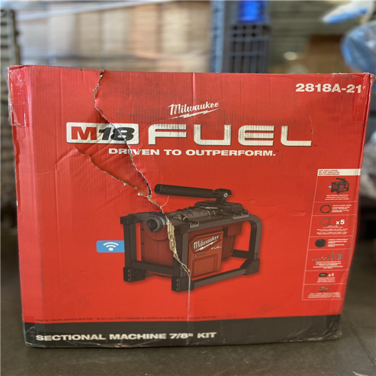 DALLAS LOCATION -Milwaukee M18 FUEL Cordless Drain Cleaning Sewer Sectional Machine Kit with 7/8 in. Cable with Attachments