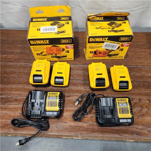 AS-IS  DEWALT 20V MAX Lithium-Ion 6.0Ah and 4.0Ah Battery and Charger Starter Kit (2 PACK)