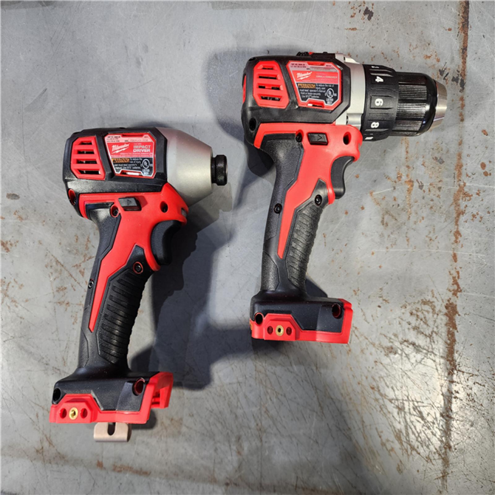 HOUSTON LOCATION - AS-IS Milwaukee M18 18V Cordless Brushed 2 Tool Drill/Driver and Impact Driver Kit