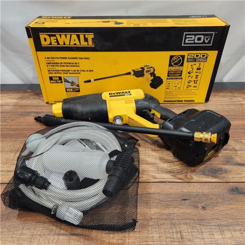 AS-IS DEWALT 20V MAX 550 PSI 1.0 GPM Cold Water Cordless Battery Power Cleaner with 4 Nozzles (Tool Only)