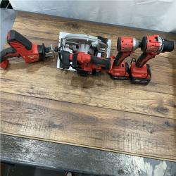 AS-IS Milwaukee M18 18-Volt Lithium-Ion Brushless Cordless Combo Kit (4-Tool)