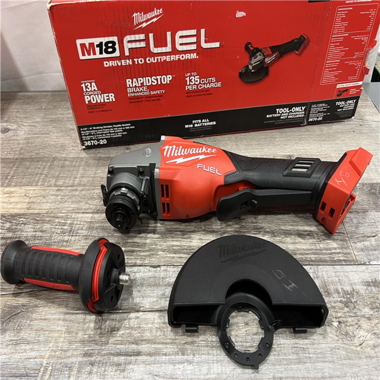 AS-IS Milwaukee M18 FUEL 4-1/2-6 Braking Grinder, Paddle Switch