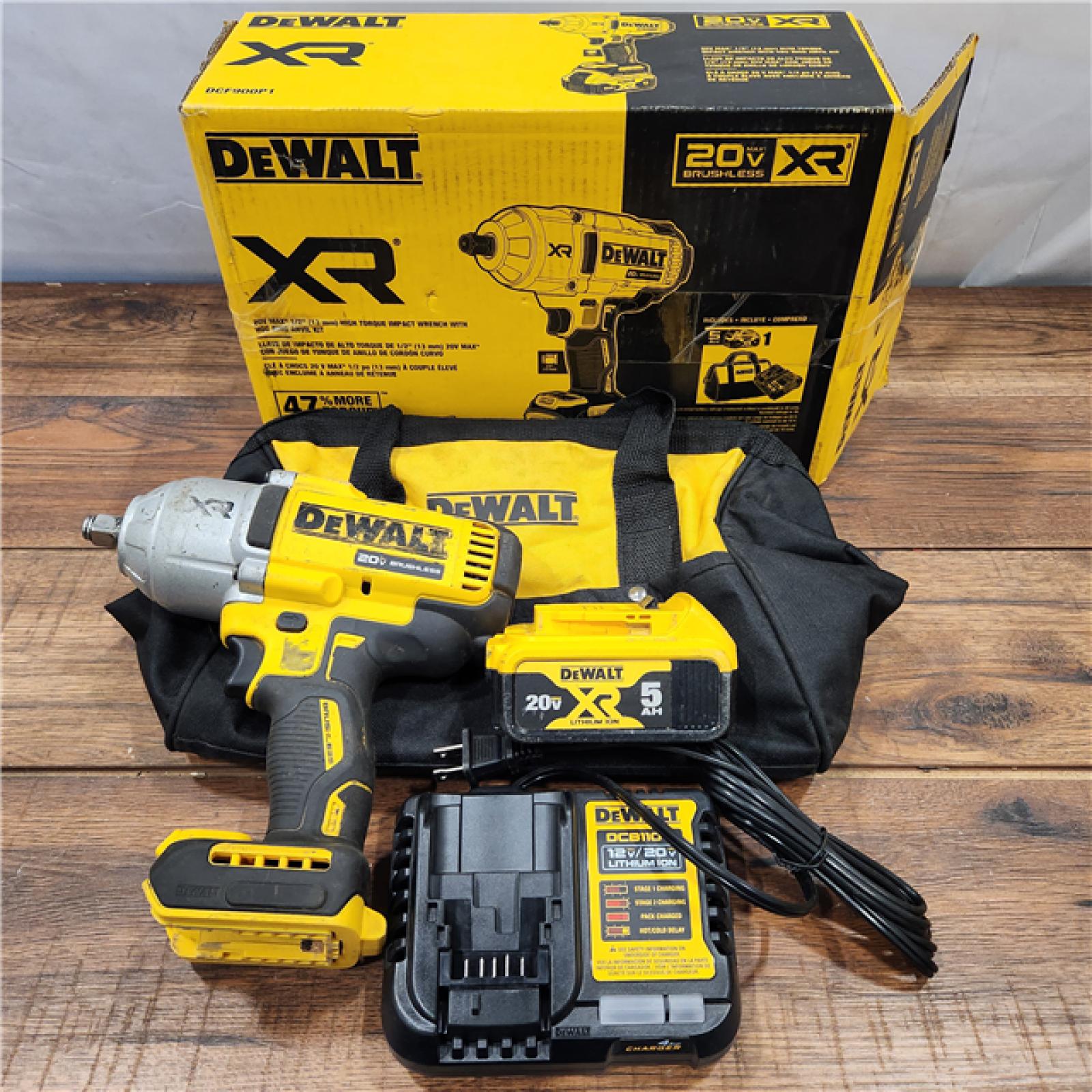 AS-IS DEWALT 20V MAX* XR 1/2  High Torque Impact Wrench with Hog Ring Anvil