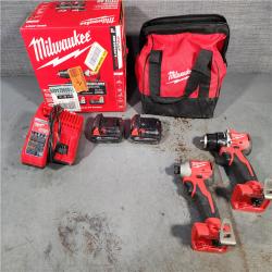 HOUSTON LOCATION - AS-IS M18 18V Lithium-Ion Brushless Cordless Compact Drill/Impact Combo Kit (2-Tool) W/(2) 2.0 Ah Batteries, Charger & Bag