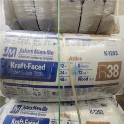 Phoenix Location Johns Manville R-38 Kraft Faced Fiberglass Insulation Batt 24 in. W x 48 in. L (12 Bags 864 Sq/Ft)