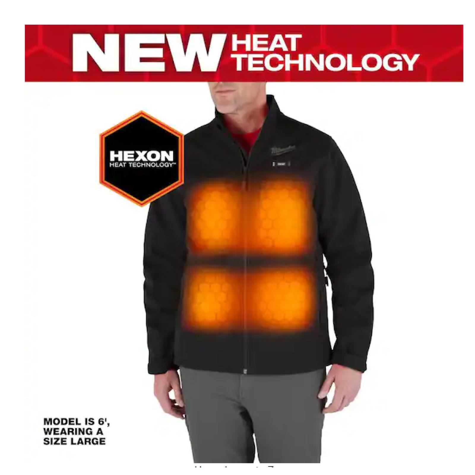 NEW! - Milwaukee Men's Large M12 12-Volt Lithium-Ion Cordless Tough Shell Black Heated Jacket with (1) 3.0 Ah Battery and Charger