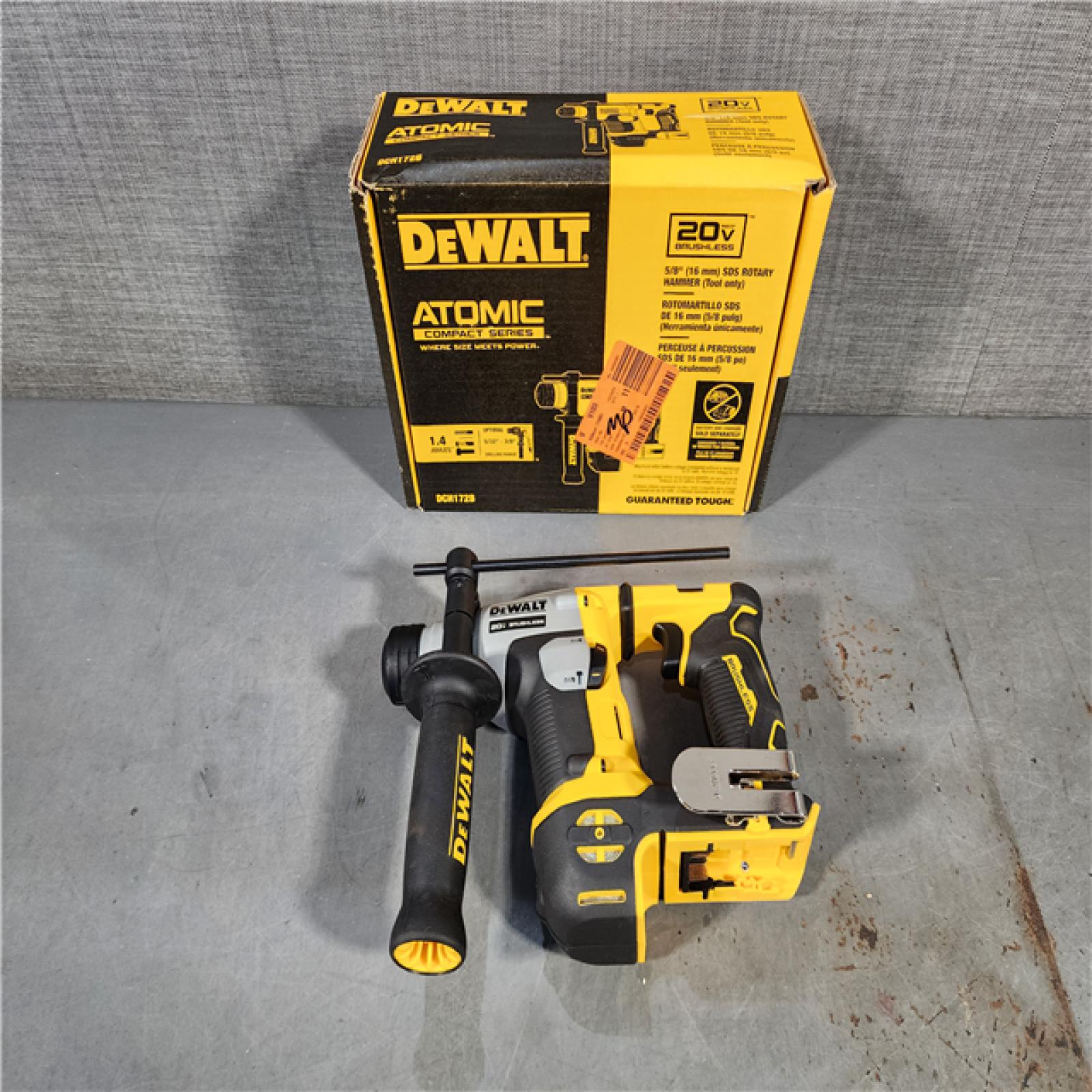 HOUSTON LOCATION - AS-IS Dewalt DCH172B MAX Atomic 20V 5/8 Inch Brushless Cordless SDS Plus Rotary Hammer (Tool Only)