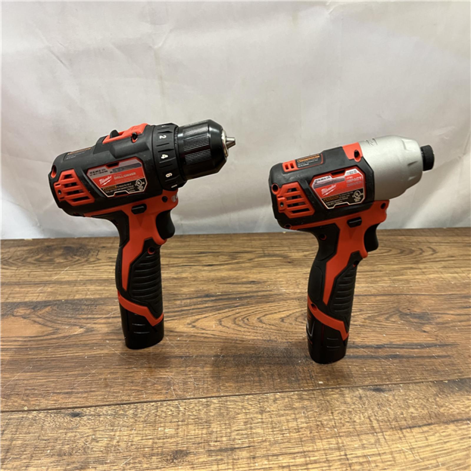 AS-IS M12 12V Lithium-Ion Cordless Drill Driver/Impact Driver Combo Kit with Two 1.5Ah Batteries, Charger and Bag (2-Tool)