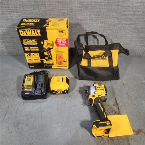 HOUSTON LOCATION - AS-IS (APPEARS LIKE NEW) DEWALT ATOMIC 20V MAX Lithium-Ion Brushless Cordless 1/2 in. Variable Speed Impact Wrench Kit with 5 Ah Battery and Charger