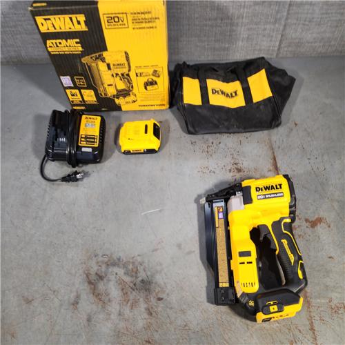 HOUSTON LOCATION - AS-IS DEWALT ATOMIC 20V MAX Lithium Ion Cordless 23 Gauge Pin Nailer Kit with 2.0Ah Battery and Charger