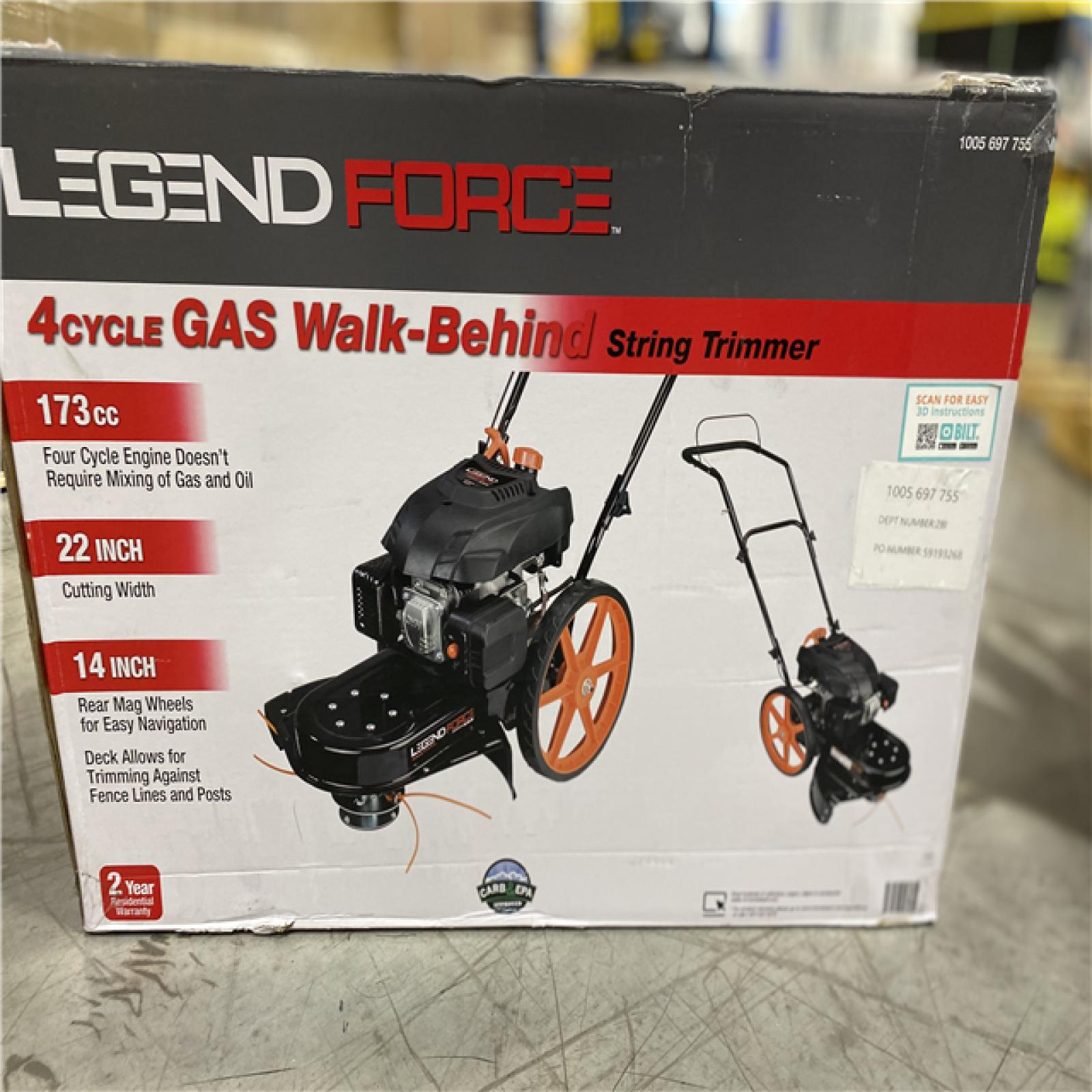 DALLAS LOCATION - Legend Force 22 in. 173 cc Gas Walk Behind String Trimmer/Mower