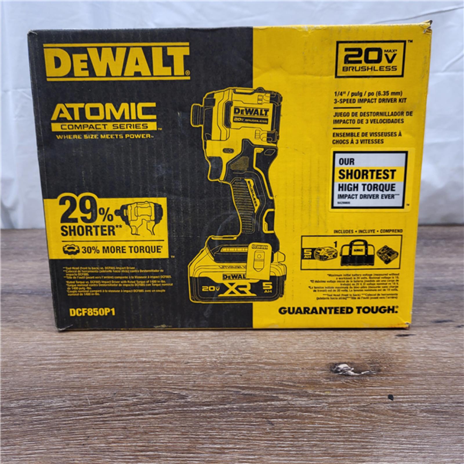 AS-IS ATOMIC 20V MAX Lithium-Ion Cordless 1/4 in. Brushless Impact Driver Kit, 5 Ah Battery, Charger, and Bag