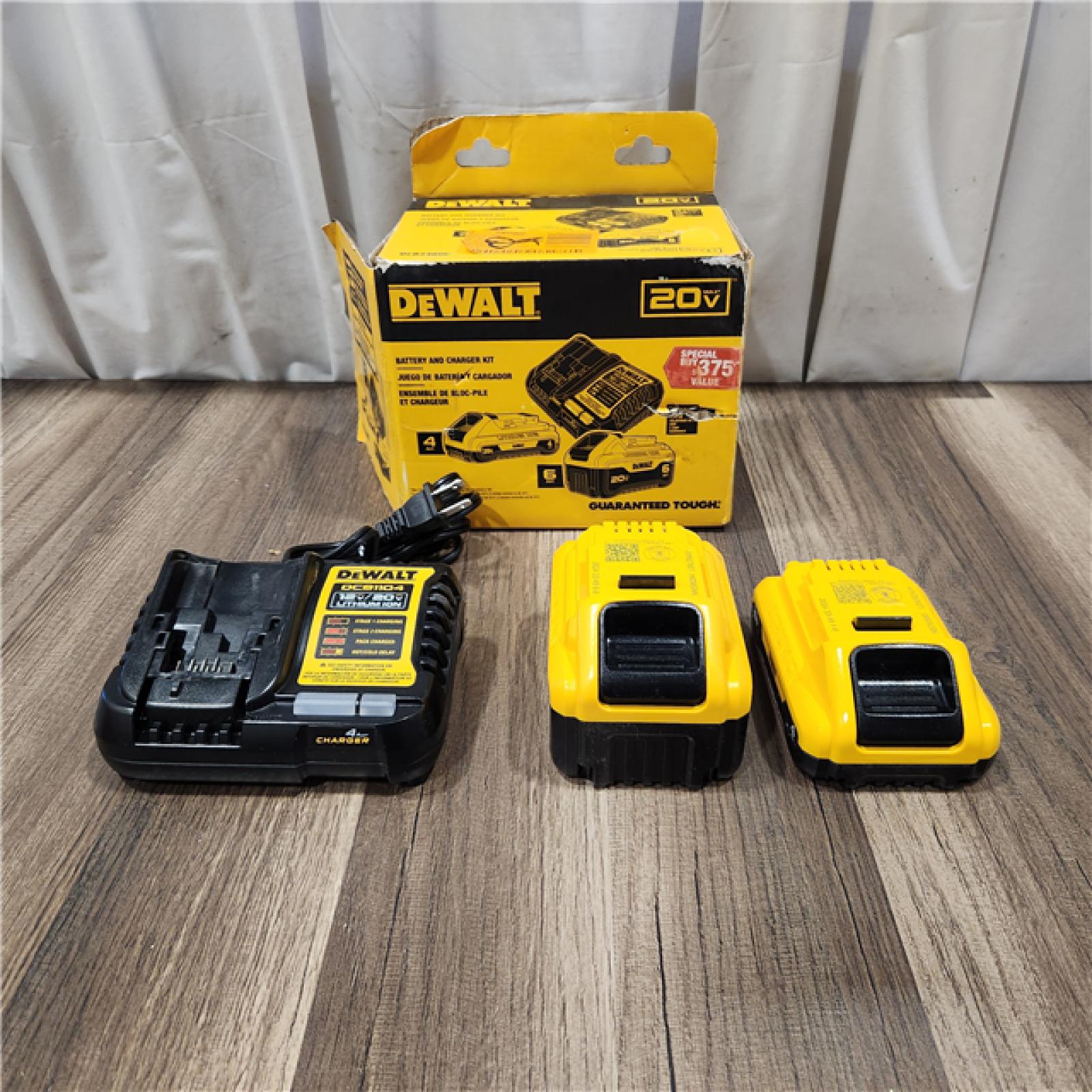 AS IS DEWALT 20V MAX Lithium-Ion 6.0Ah and 4.0Ah Battery and Charger Starter Kit