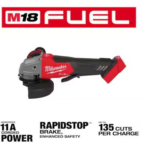 NEW! - Milwaukee M18 FUEL 18V Lithium-Ion Brushless Cordless 4-1/2 in./5 in. Grinder w/Paddle Switch (Tool-Only)