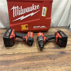 AS-IS Milwaukee M18 FUEL 18V Lithium-Ion Brushless Cordless Hammer Drill and Impact Driver Combo Kit (2-Tool) with 2 Batteries