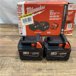 AS IS Milwaukee M18 18-Volt Lithium-Ion XC Starter Kit with Two 5.0Ah Batteries / Charger (48-59-1852B)