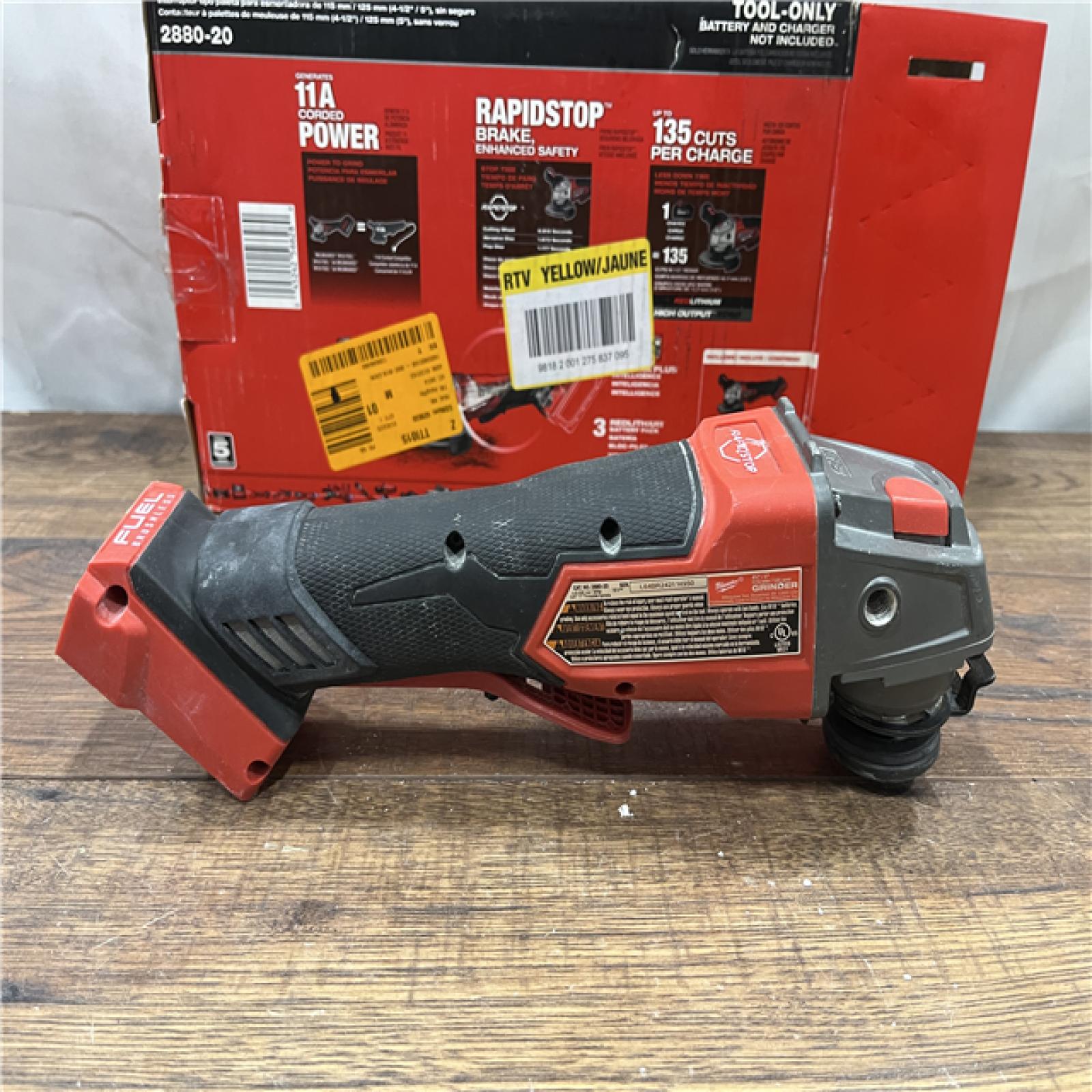 AS IS Milwaukee 2880-20 M18 FUEL 18-Volt Lithium-Ion Brushless Cordless 4-1/2 in./5 in. Grinder W/Paddle Switch (Tool-Only)