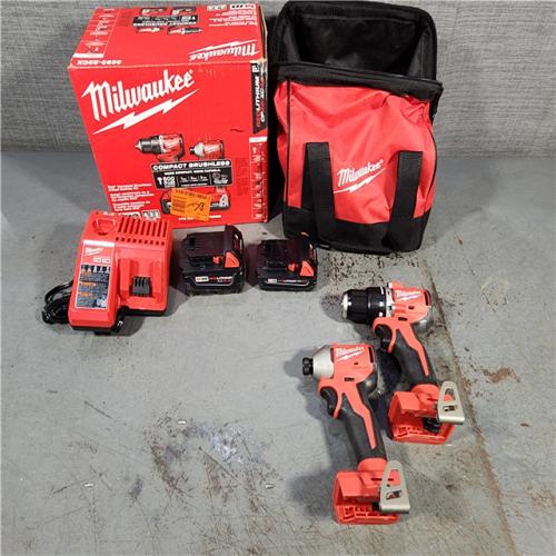 HOUSTON LOCATION - AS-IS Milwaukee M18 Compact Brushless 2-Tool Combo Kit