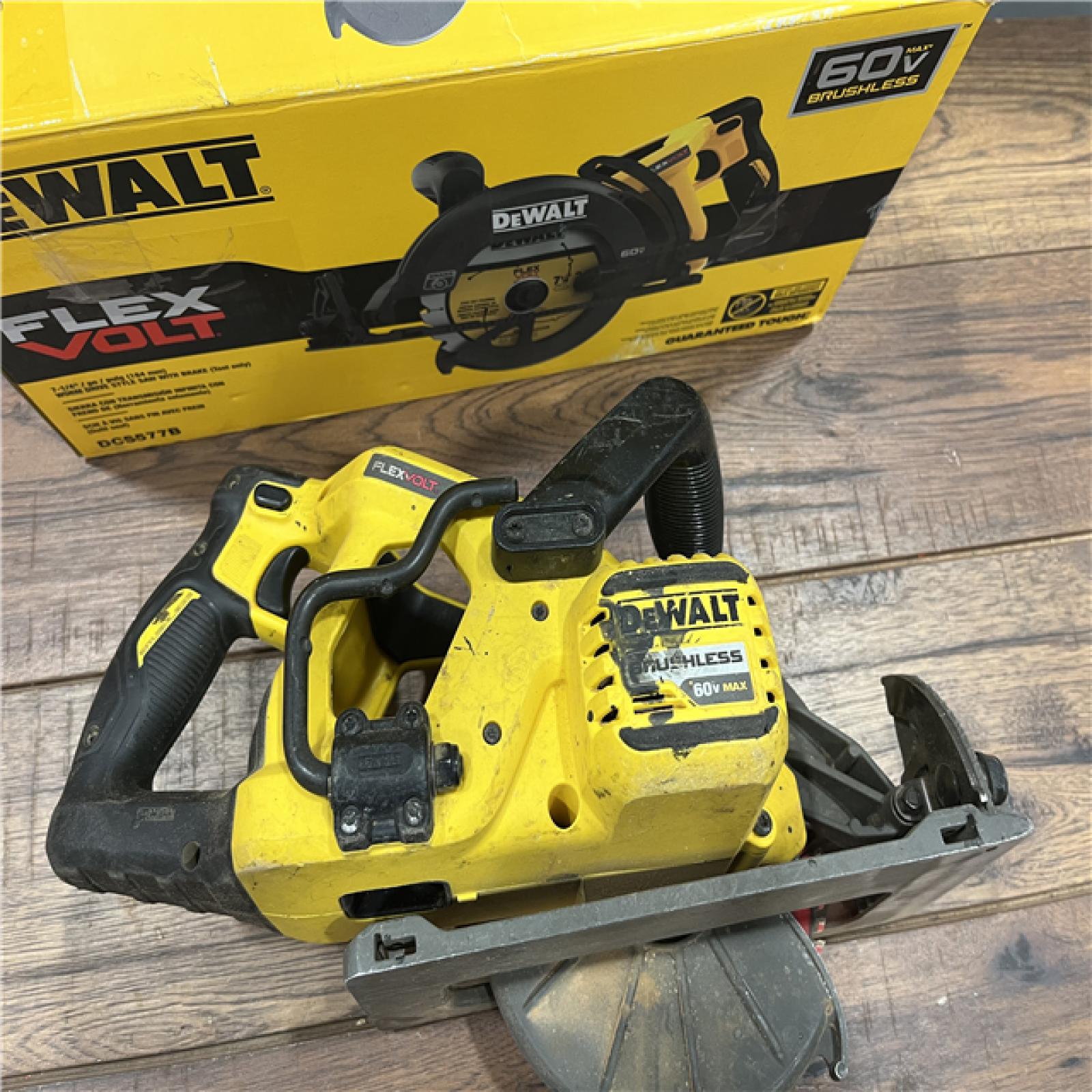 AS-IS DEWALT FLEXVOLT 60V MAX Cordless Brushless 7-1/4 in. Wormdrive Style Circular Saw (Tool Only)