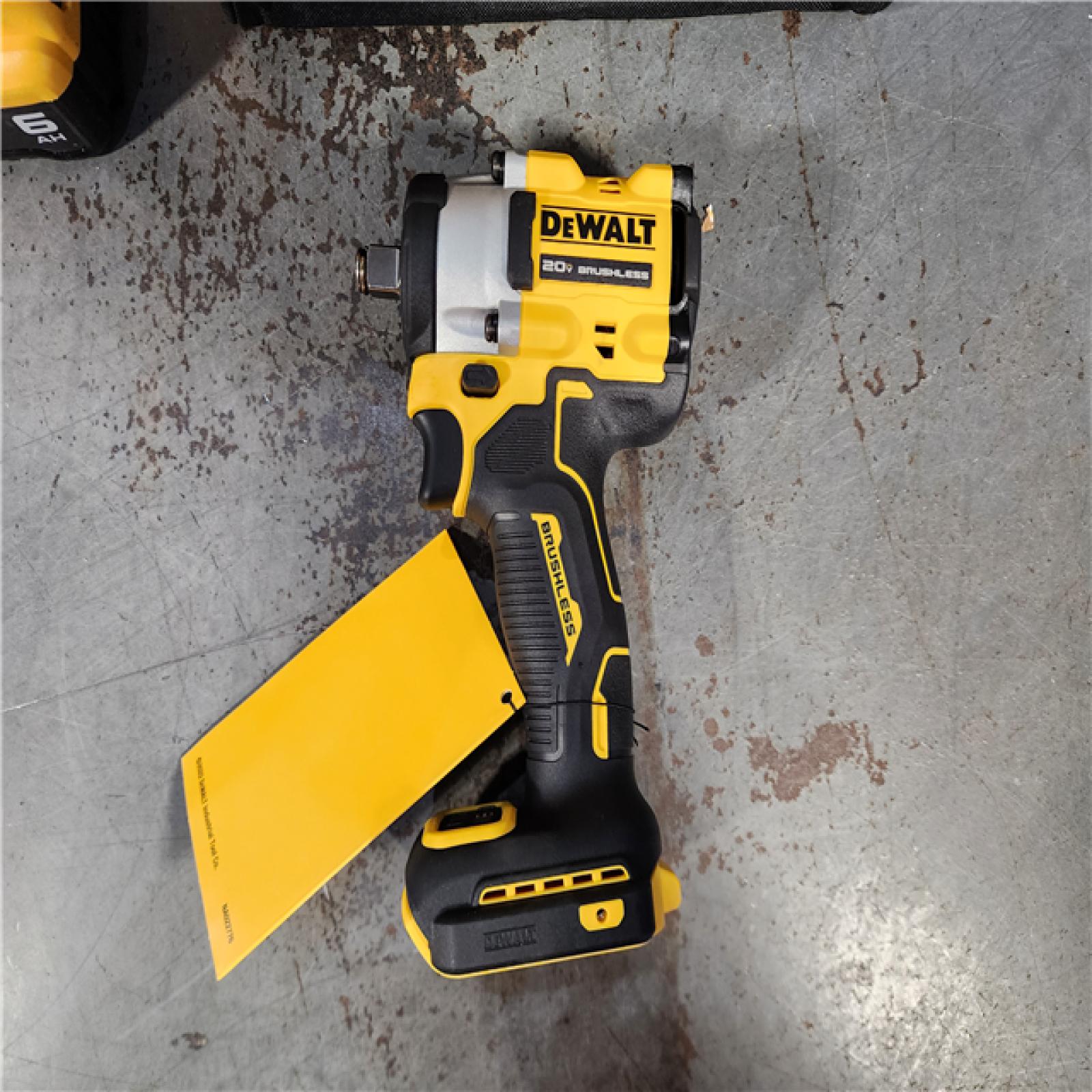 HOUSTON LOCATION - AS-IS (APPEARS LIKE NEW) DEWALT ATOMIC 20V MAX Lithium-Ion Brushless Cordless 1/2 in. Variable Speed Impact Wrench Kit with 5 Ah Battery and Charger