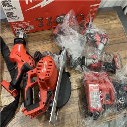 AS-IS Milwaukee M18 18-Volt Lithium-Ion Cordless Combo Tool Kit (5-Tool) with (1) 3.0Ah and (1) 1.5Ah Battery, (1) Charger, (1) Tool Bag