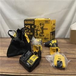 AS-IS DEWALT 20V MAX XR Hammer Drill and ATOMIC Impact Driver 2 Tool Cordless Combo Kit with (1) 4.0Ah Batteries, Charger, and Bag