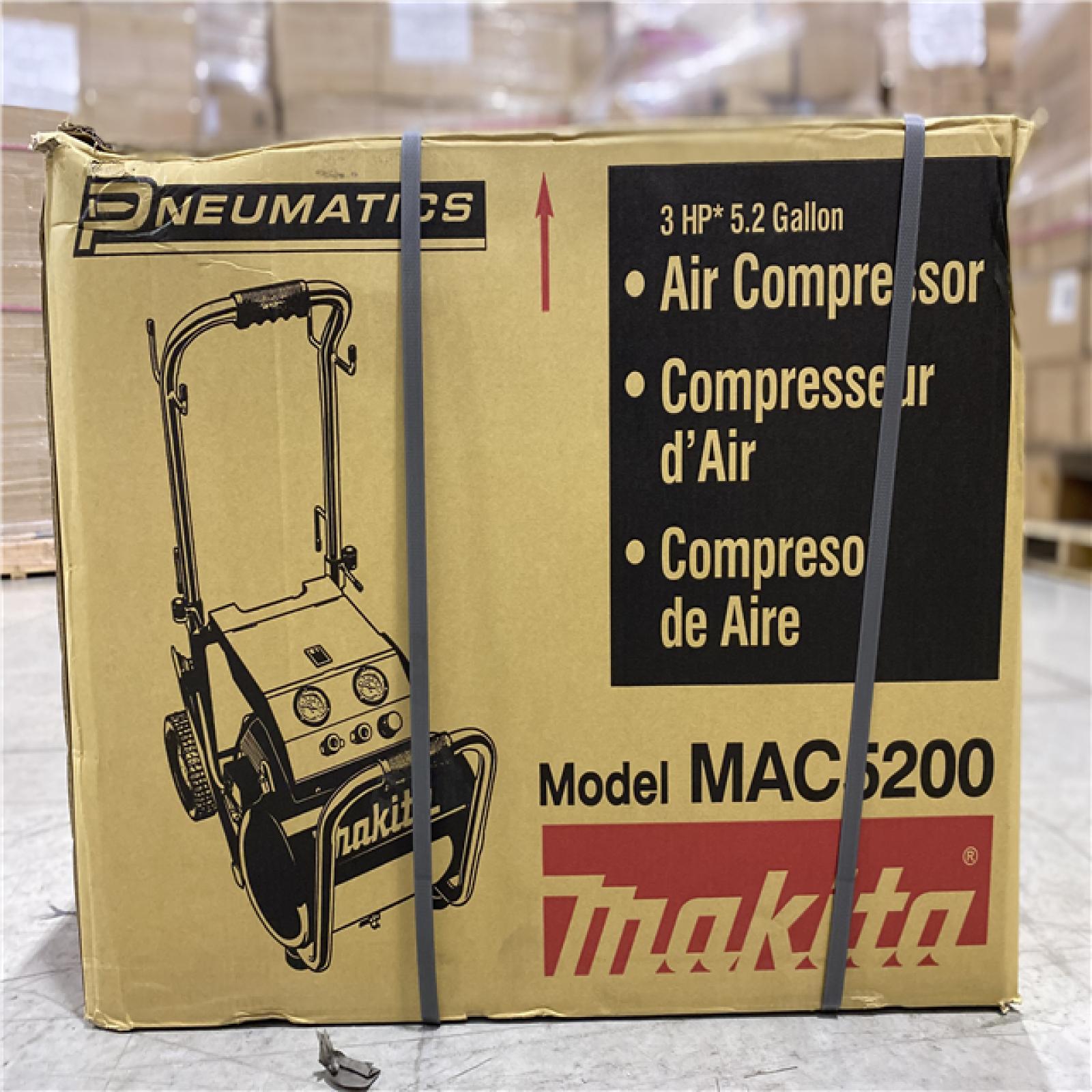 DALLAS LOCATION - Makita Big Bore 5.2 Gal. 140 PSI 3.0 HP Portable Corded Electric Horizontal Single Tank Air Compressor (6.5 CFM at 90 PSI)