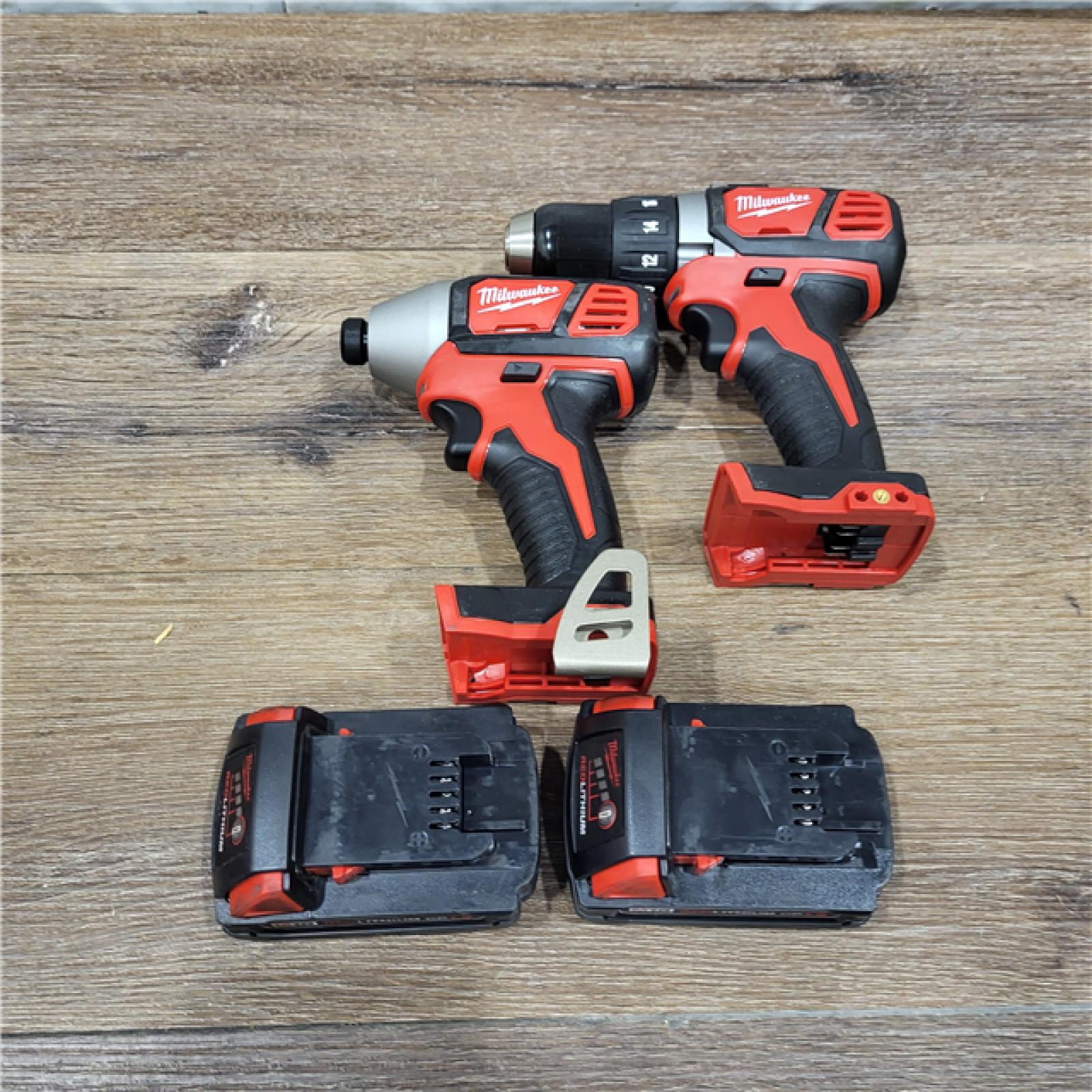 AS-IS Milwaukee M18 18V Cordless Brushed 2 Tool Drill/Driver and Impact Driver Kit