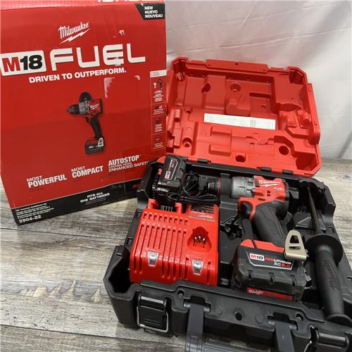 AS-IS Milwaukee 2904-22 Hammer Drill Driver Kit with Batteries  Charger & Tool Case  Red