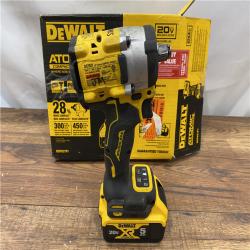 AS IS DEWALT ATOMIC 20V MAX Lithium-Ion Brushless Cordless 1/2 in. Variable Speed Impact Wrench Kit with 5 Ah Battery and Charger