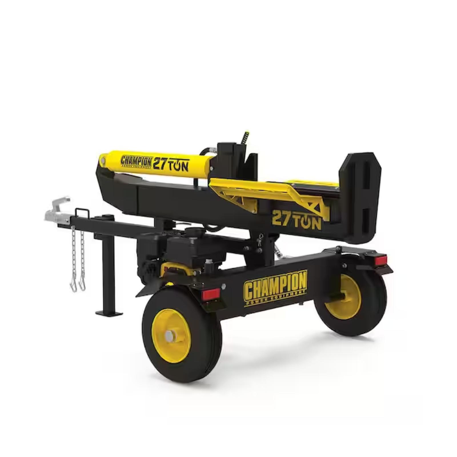 DALLAS LOCATION - Champion Power Equipment 27 Ton 224 cc Gas Powered Hydraulic Wood Log Splitter w/Vertical/Horizontal Operation and Auto Return-with Hydraulic Oil