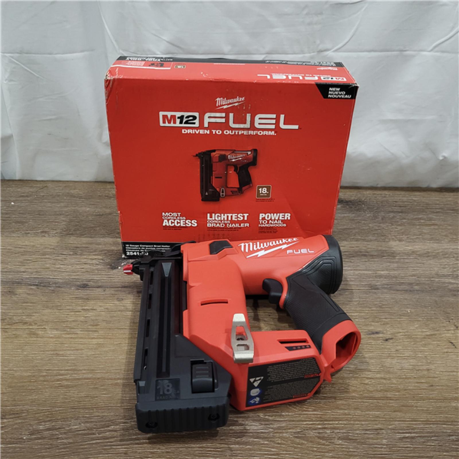 AS-IS M12 FUEL 12-Volt Lithium-Ion Brushless Cordless 18-Guage Compact Brad Nailer (Tool Only)