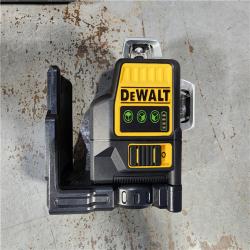 HOUSTON LOCATION - AS-IS DEWALT 12V MAX Lithium-Ion 100 Ft. Green Self-Leveling 3-Beam 360 Degree Laser Level with 2.0Ah Battery, Charger and Case