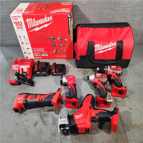 HOUSTON LOCATION - AS-IS (APPEARS LIKE NEW) M18 18V Lithium-Ion Cordless Combo Kit (5-Tool) with (2) Batteries, Charger and Tool Bag