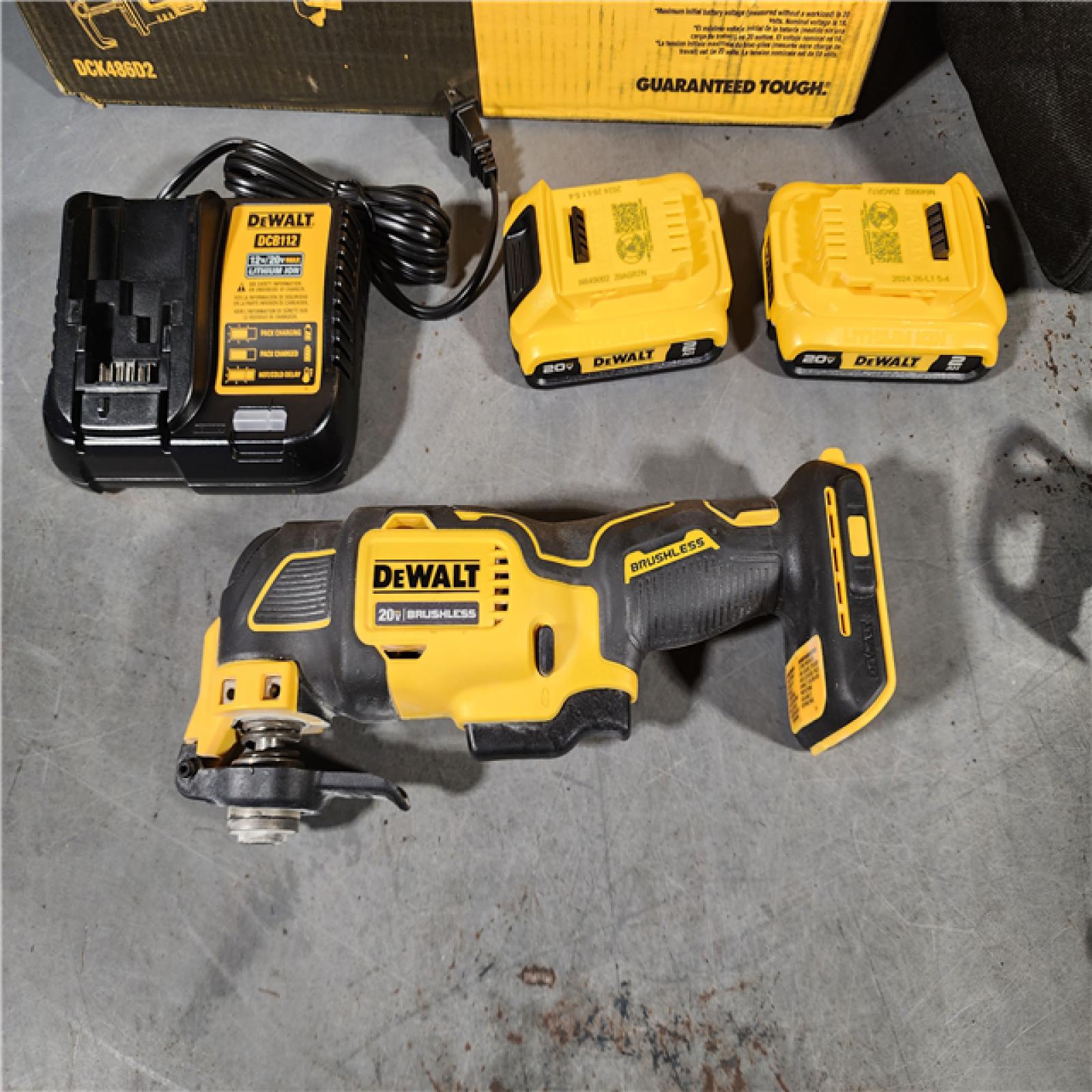 HOUSTON LOCATION - AS-IS DeWalt 20V MAX ATOMIC Cordless Brushless 4 Tool Combo Kit