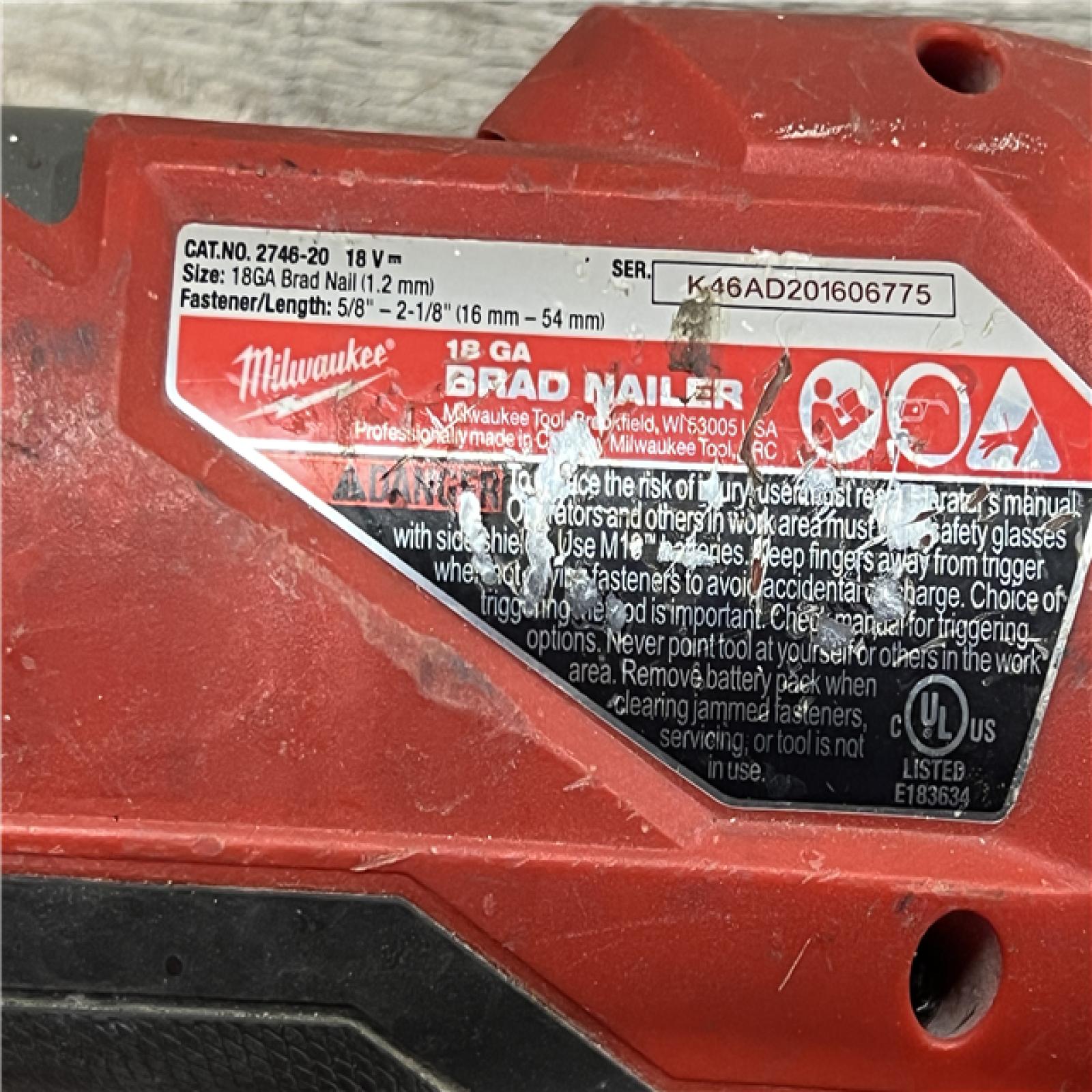 AS-IS Milwaukee M18 FUEL 18 Gauge Brad Nailer