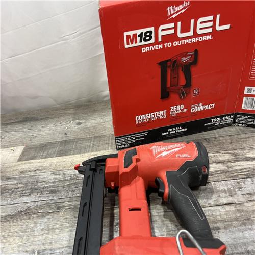 AS-IS MILWAUKEE M18 FUEL 18-Volt Lithium-Ion Brushless Cordless 18-Gauge 1/4 in. Narrow Crown Stapler (Tool-Only)