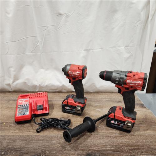 AS-IS Milwaukee M18 FUEL 18V Lithium-Ion Brushless Cordless Hammer Drill and Impact Driver Combo Kit (2-Tool) with 2 Batteries