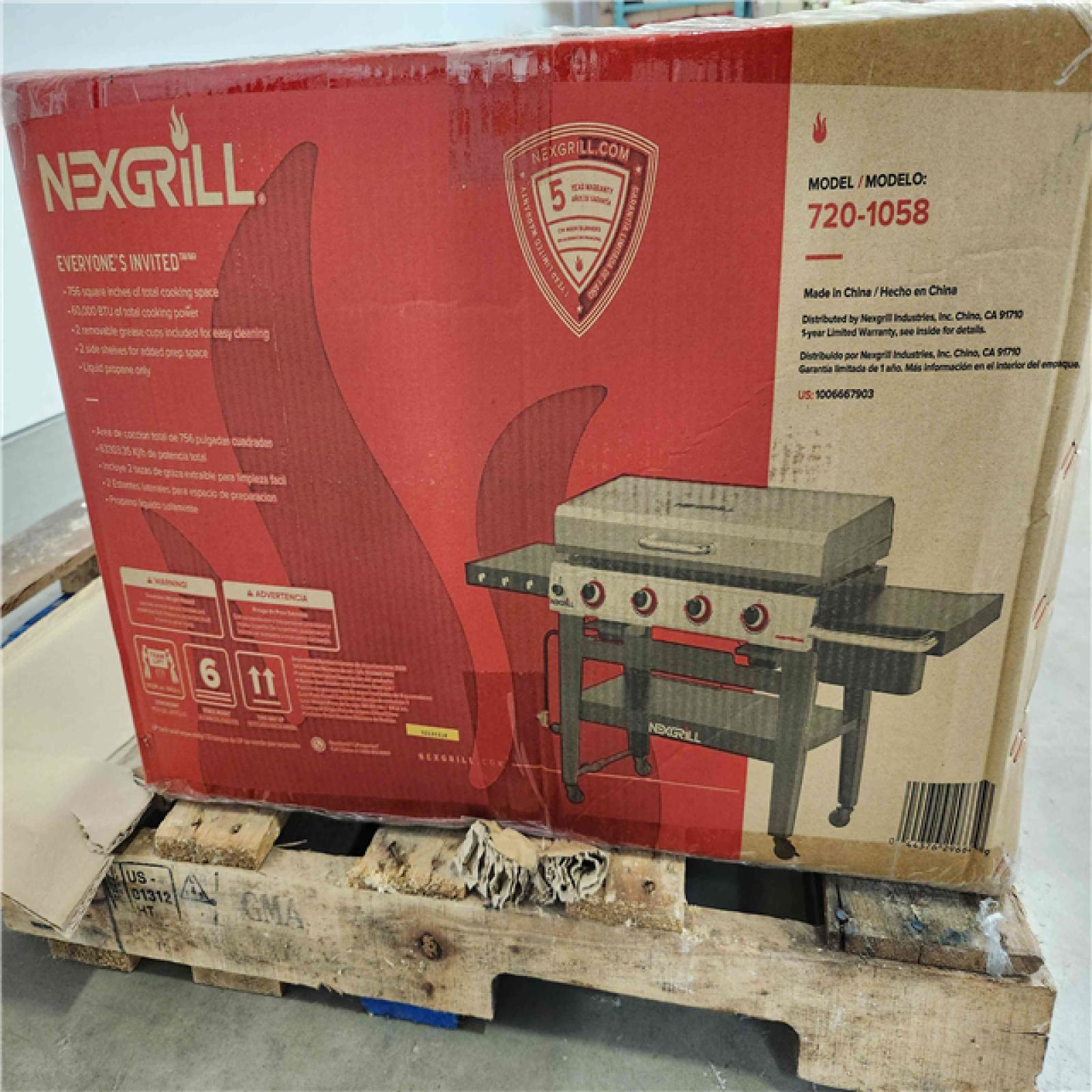 Phoenix Location NEW Nexgrill Daytona 4-Burner 36 in. Propane Gas Griddle in Black with Stainless Steel Lid 720-1058