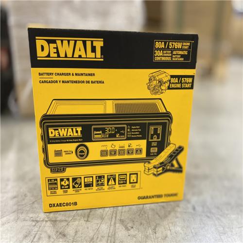 NEW! - DEWALT 30 Amp Automotive Portable Car Battery Charger with 80 Amp Engine Start and Alternator Check
