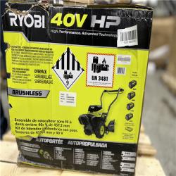 DALLAS LOCATION - RYOBI 40V HP Brushless 18 in. Battery Powered Rear Tine Tiller with (4) 6.0 Ah Batteries and Charger