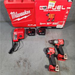 HOUSTON LOCATION - AS-IS Milwaukee M18 FUEL 18V Lithium-Ion Brushless Cordless Hammer Drill and Impact Driver Combo Kit (2-Tool) with 2 Batteries