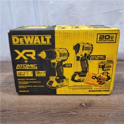 AS-IS 20V MAX XR Cordless Drill/Driver, ATOMIC Impact Driver 2 Tool Combo Kit, (2) 2.0Ah Batteries, Charger, and Bag